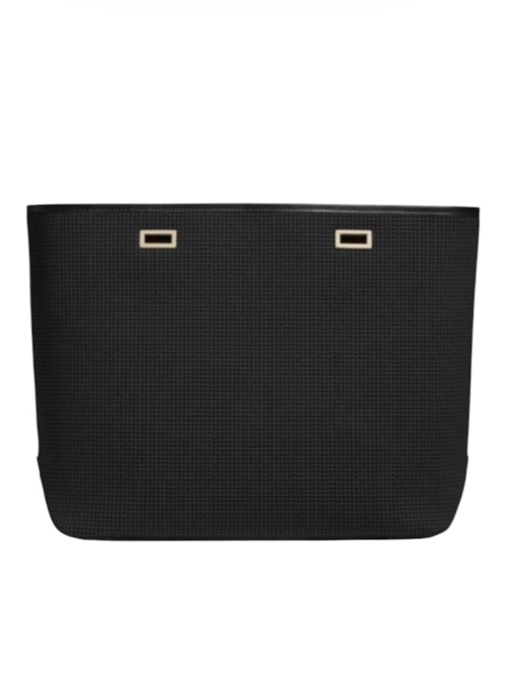 Lo & Sons Seville black leather gold hardware convertible tote bag shell